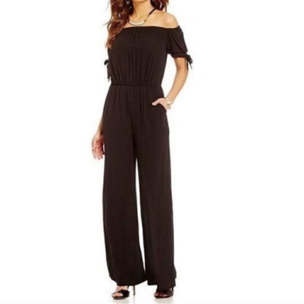 Gianni Bini Lillian Black Off Shoulder Jumpsuit